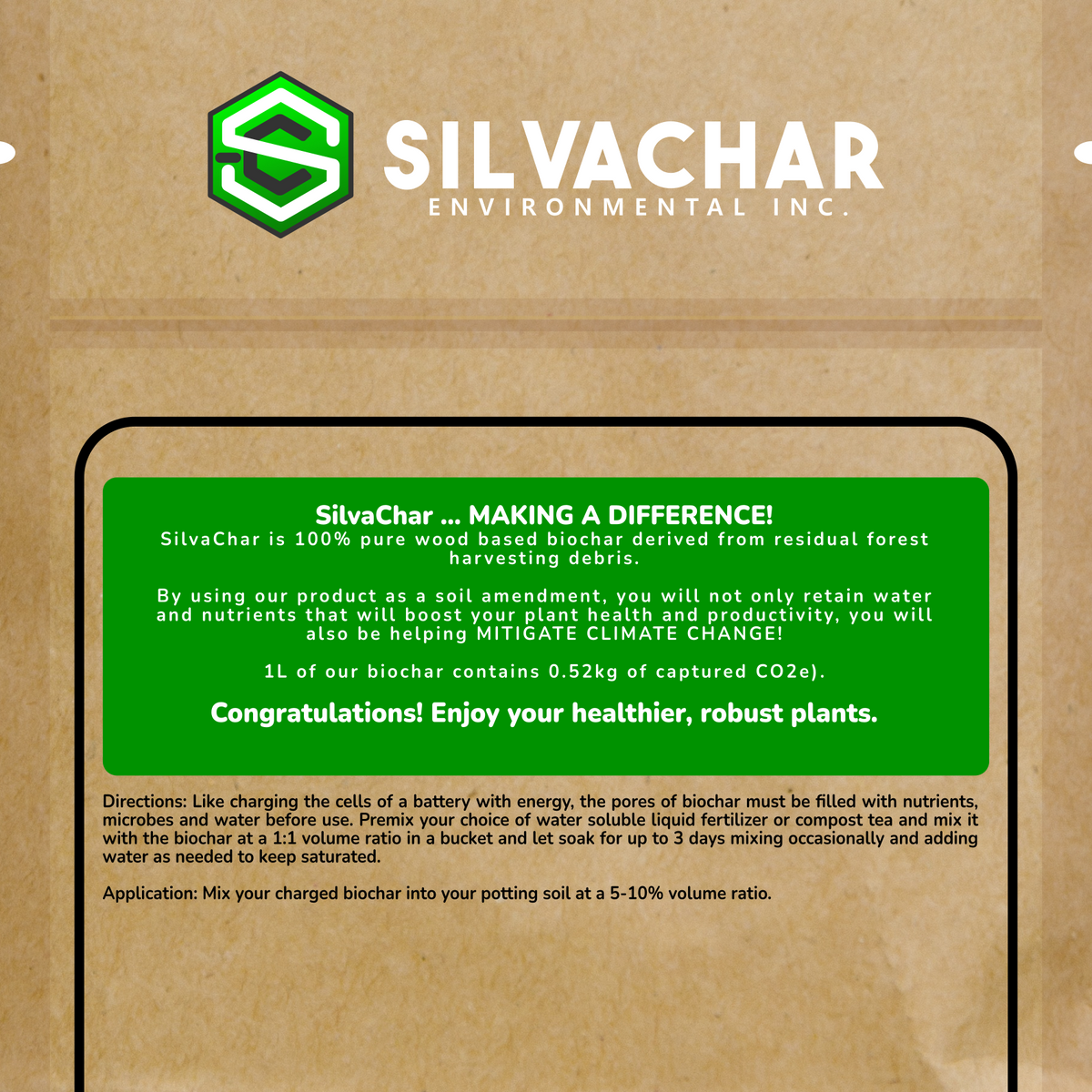 Silvachar Biochar bag detail