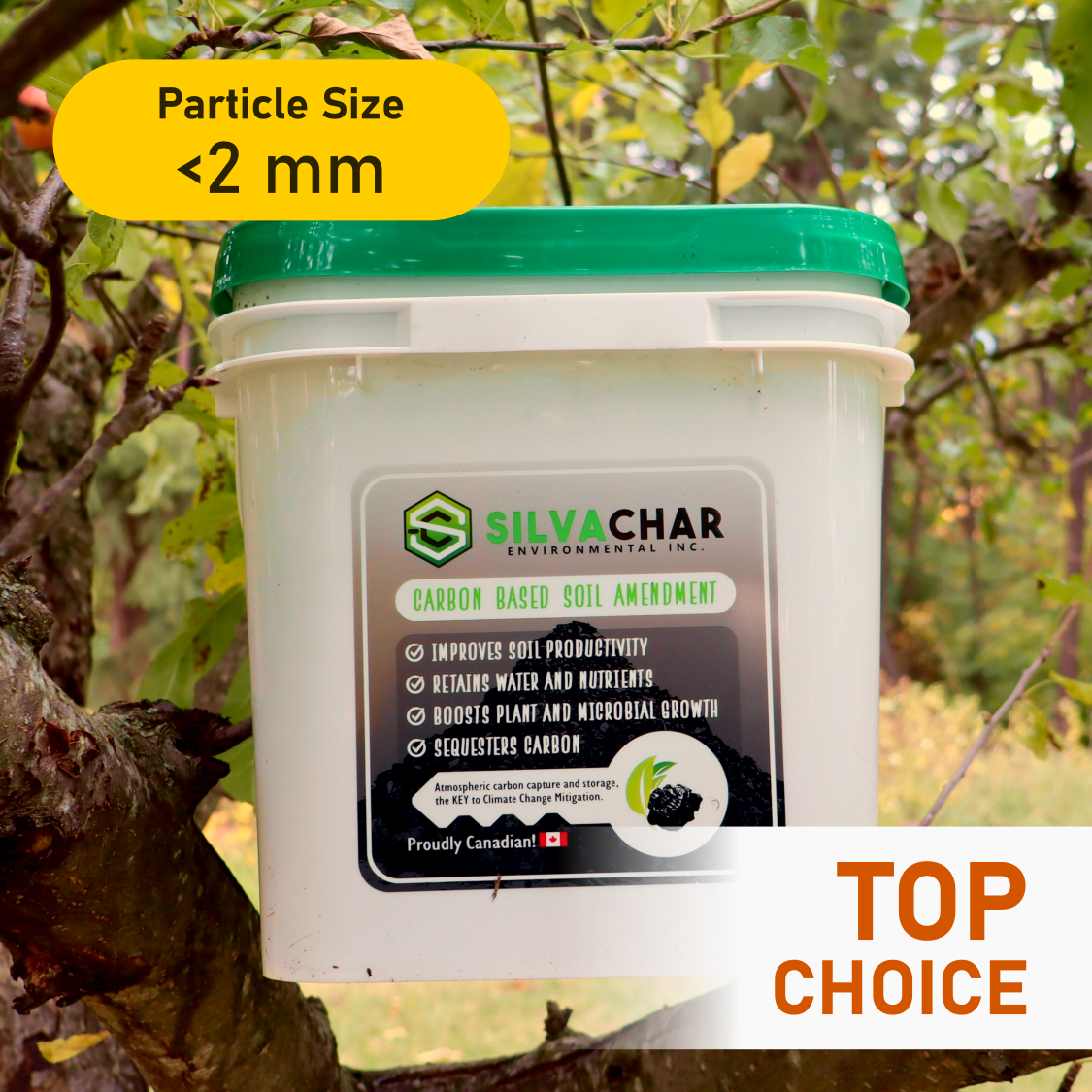Fine Biochar 10L bucket under 2 mm for lawns and gardens by SilvaChar