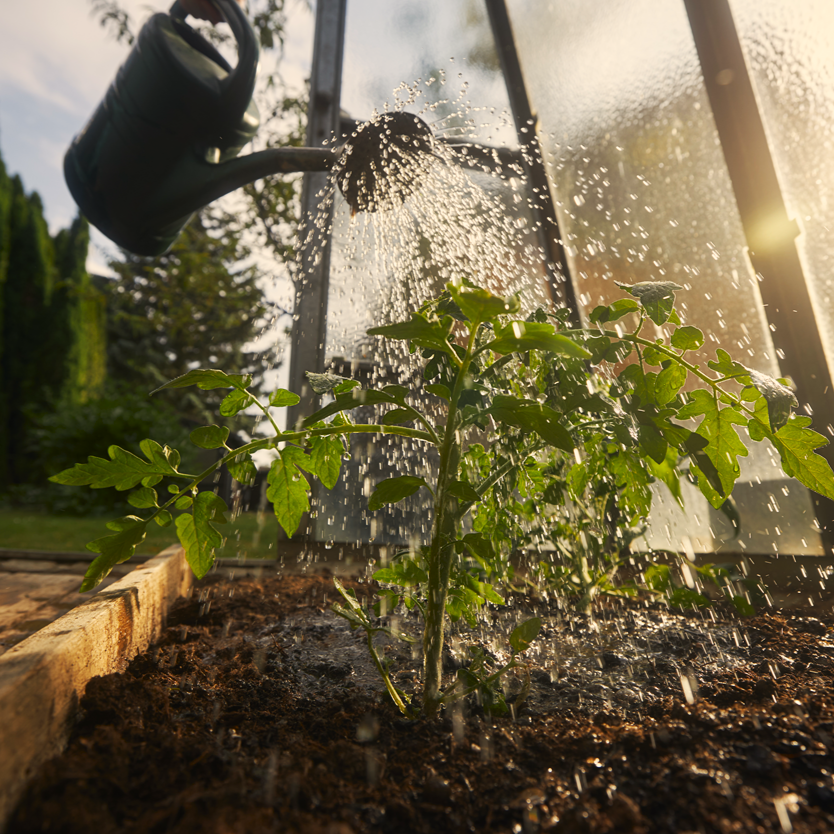 Biochar helping garden soil retain water